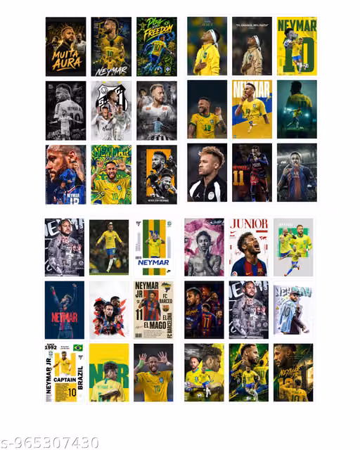 Neymar Poster Set – 36 A6 Posters